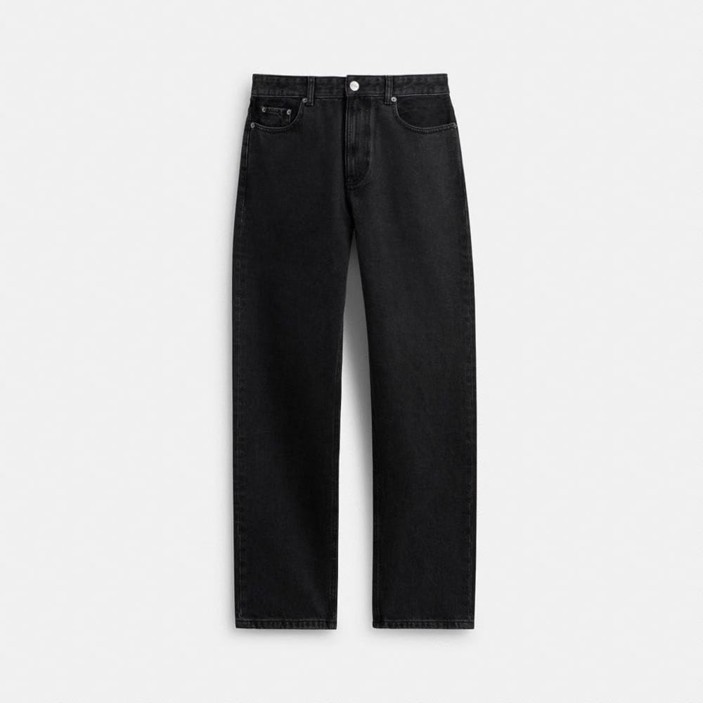 Coach Black Taper Jeans In Organic Cotton Black
