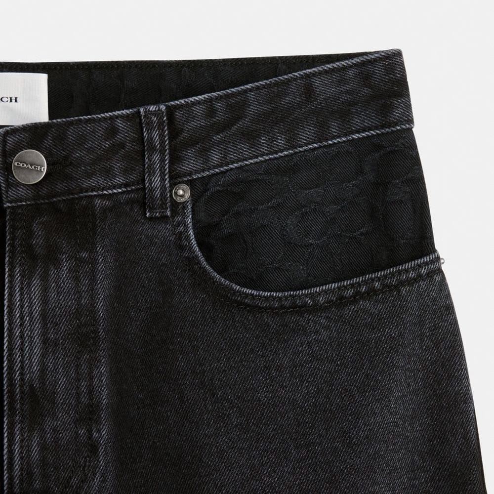 Coach Black Taper Jeans In Organic Cotton Black