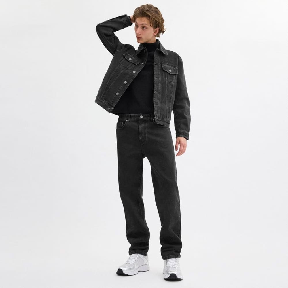 Coach Black Taper Jeans In Organic Cotton Black