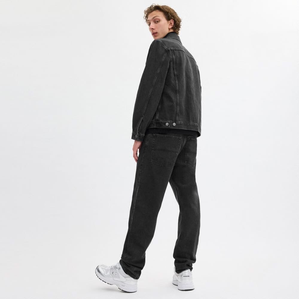 Coach Black Taper Jeans In Organic Cotton Black