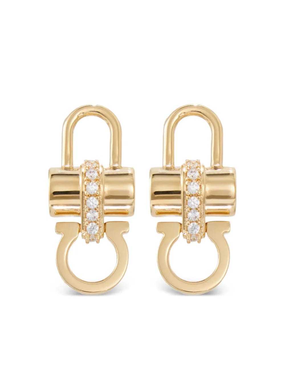 crystal embellished padlock earrings