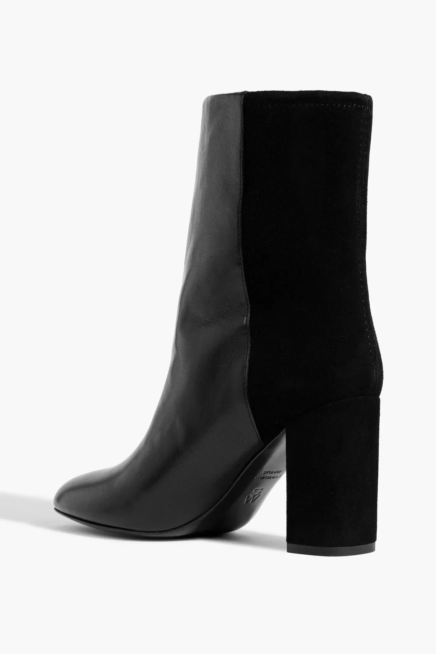 Stuart Weitzman Leather And Suede Ankle Boots Black Women's