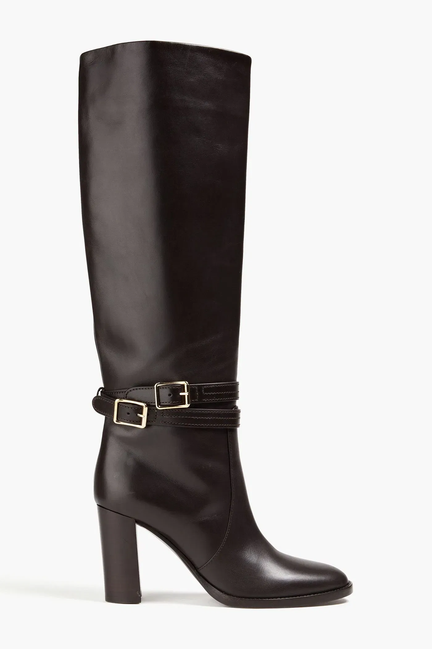 Gianvito Rossi Leather Knee Boots Dark Brown Women's