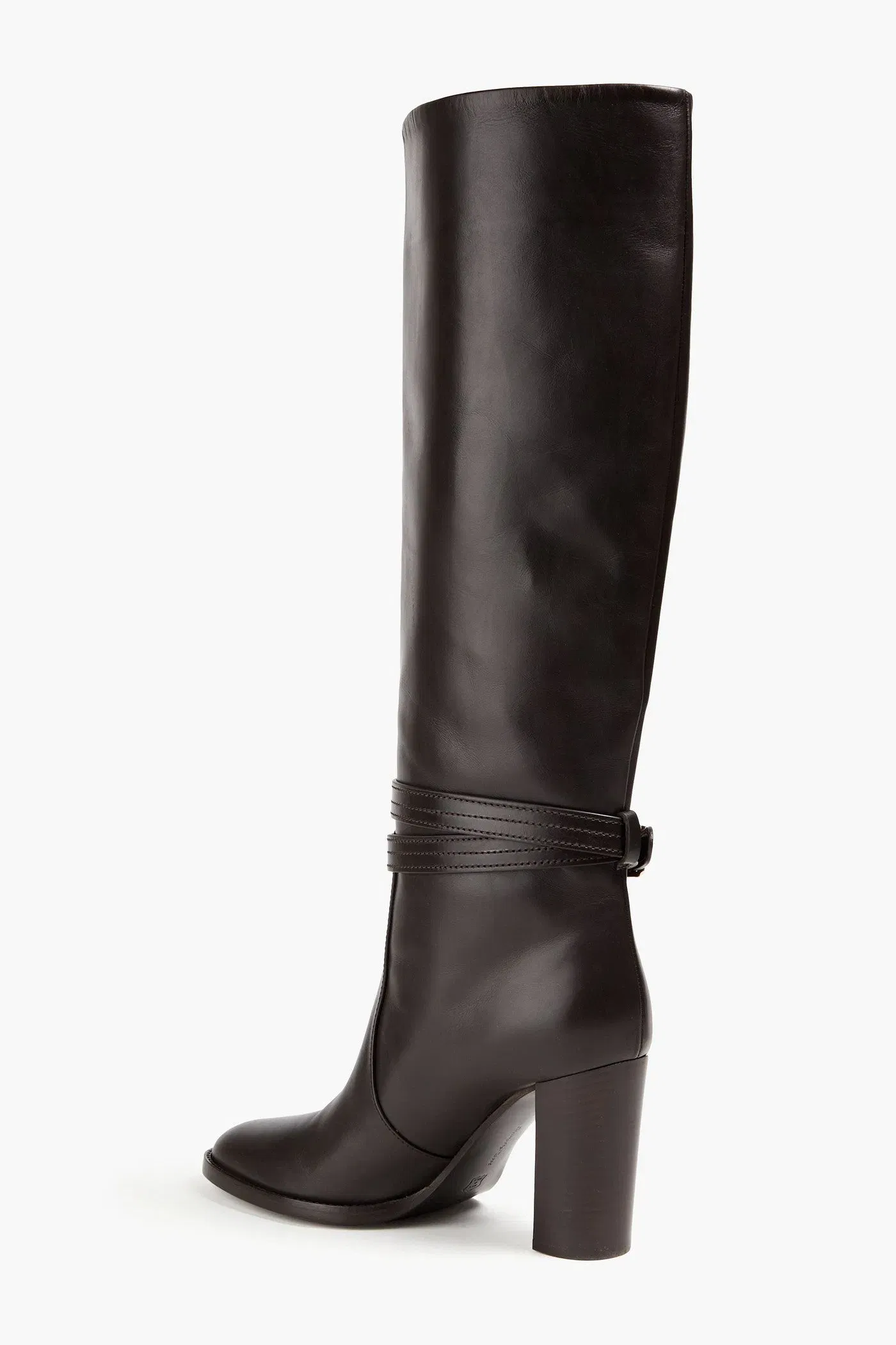 Gianvito Rossi Leather Knee Boots Dark Brown Women's