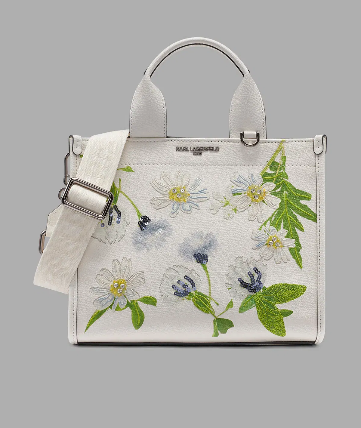 KarlLagerfeld Kristina small crossbody canvas white floral multi