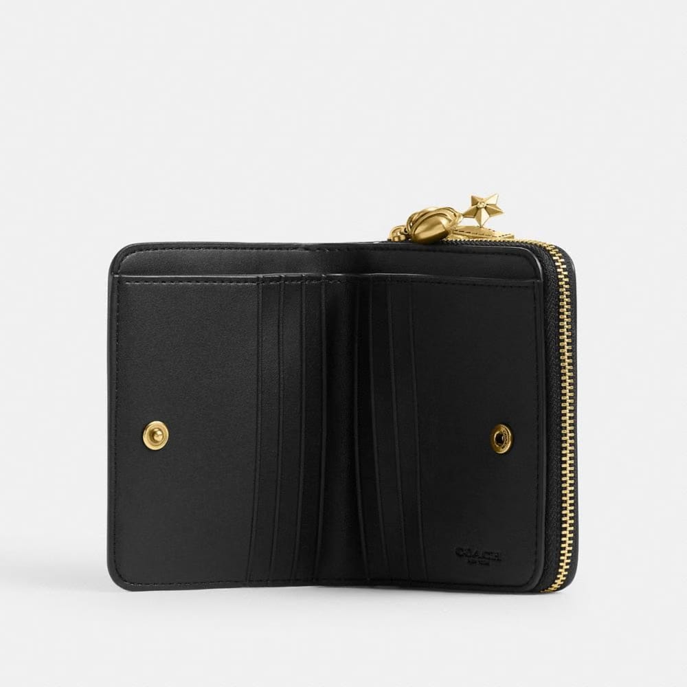 Coach Essential Billfold Wallet With Charms Brass Black