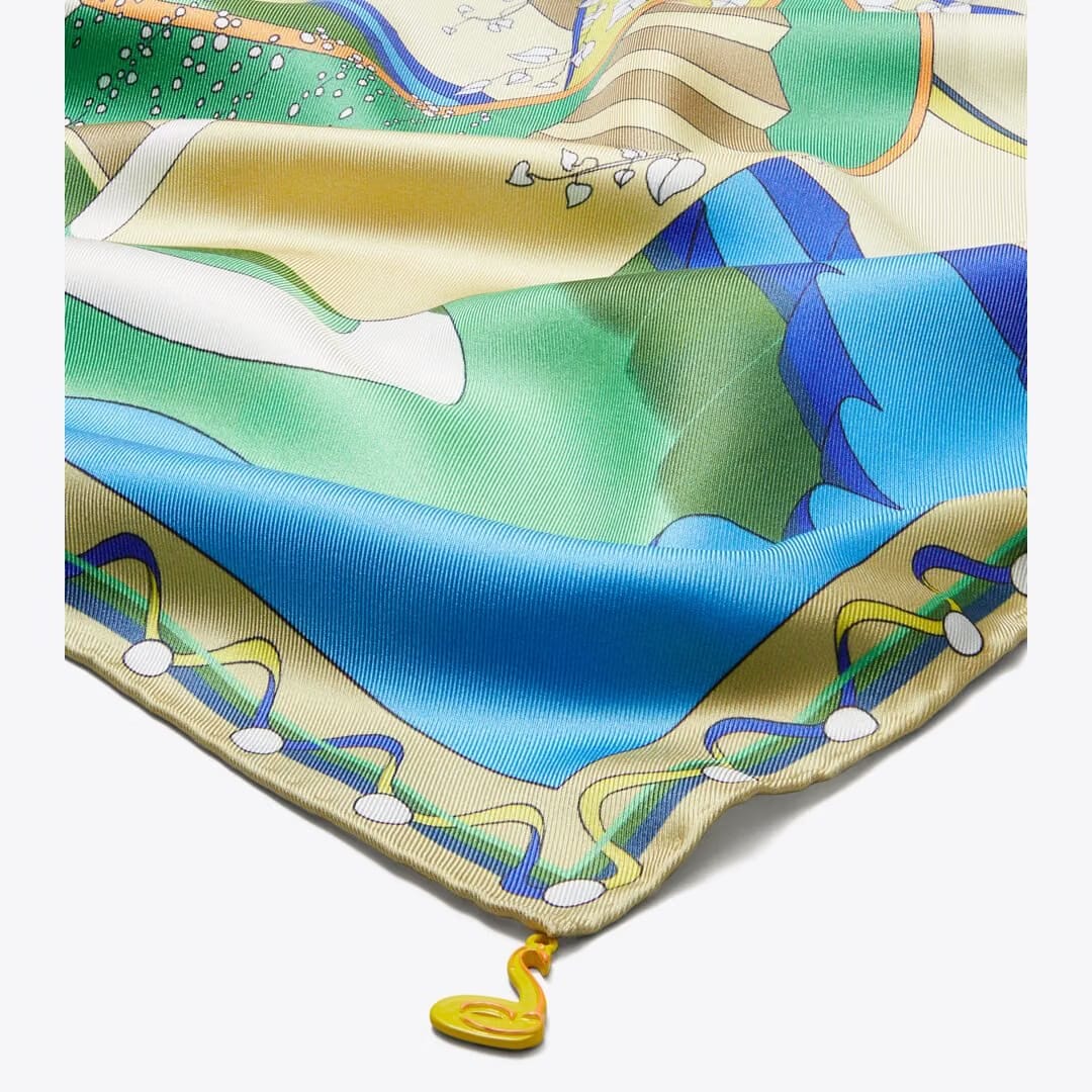 Tory Burch The Pool Silk Square Scarf The Pool Blue