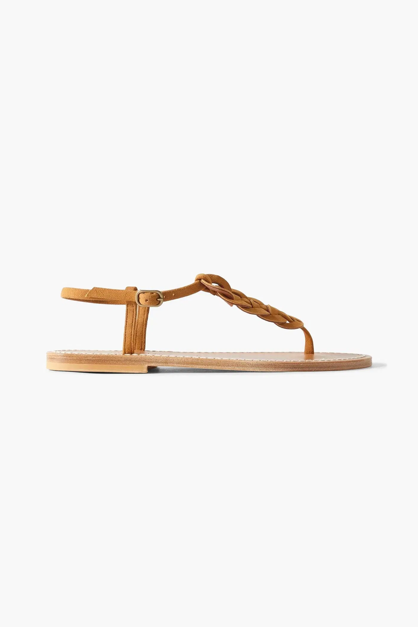 K.Jacques St. Tropez Lemovis Woven Suede Sandals Camel Women's