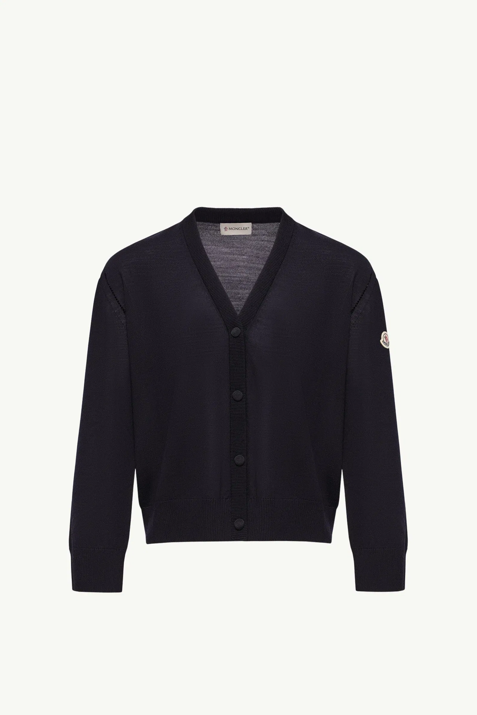 Moncler Wool Cardigan Navy Blue Navy Blue