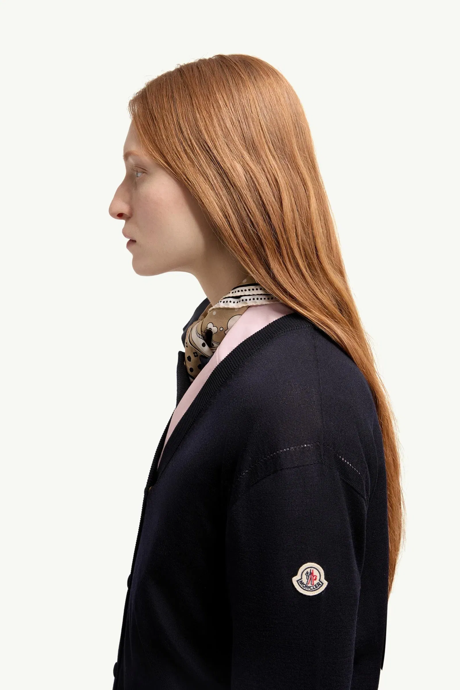 Moncler Wool Cardigan Navy Blue Navy Blue