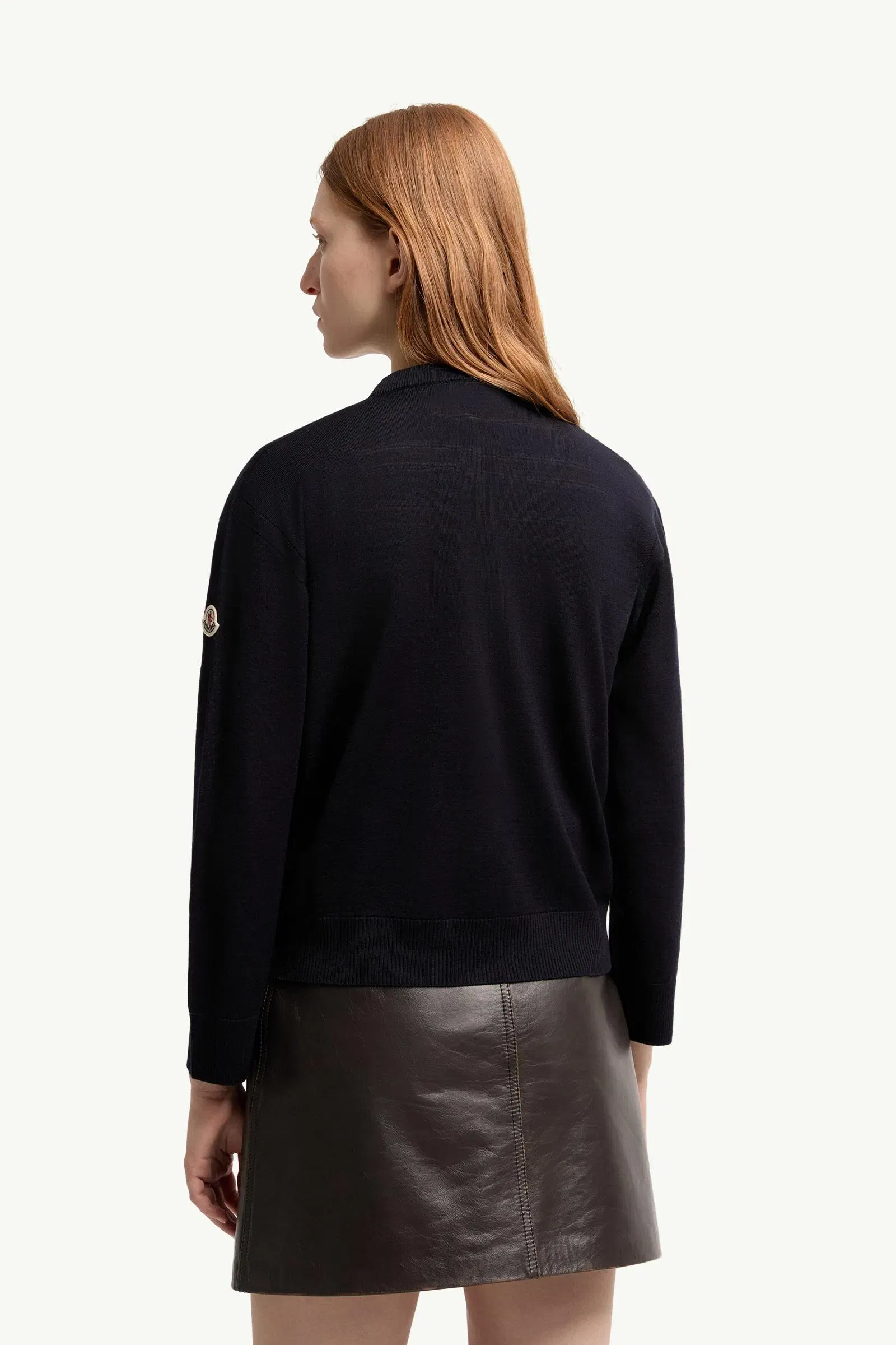 Moncler Wool Cardigan Navy Blue Navy Blue