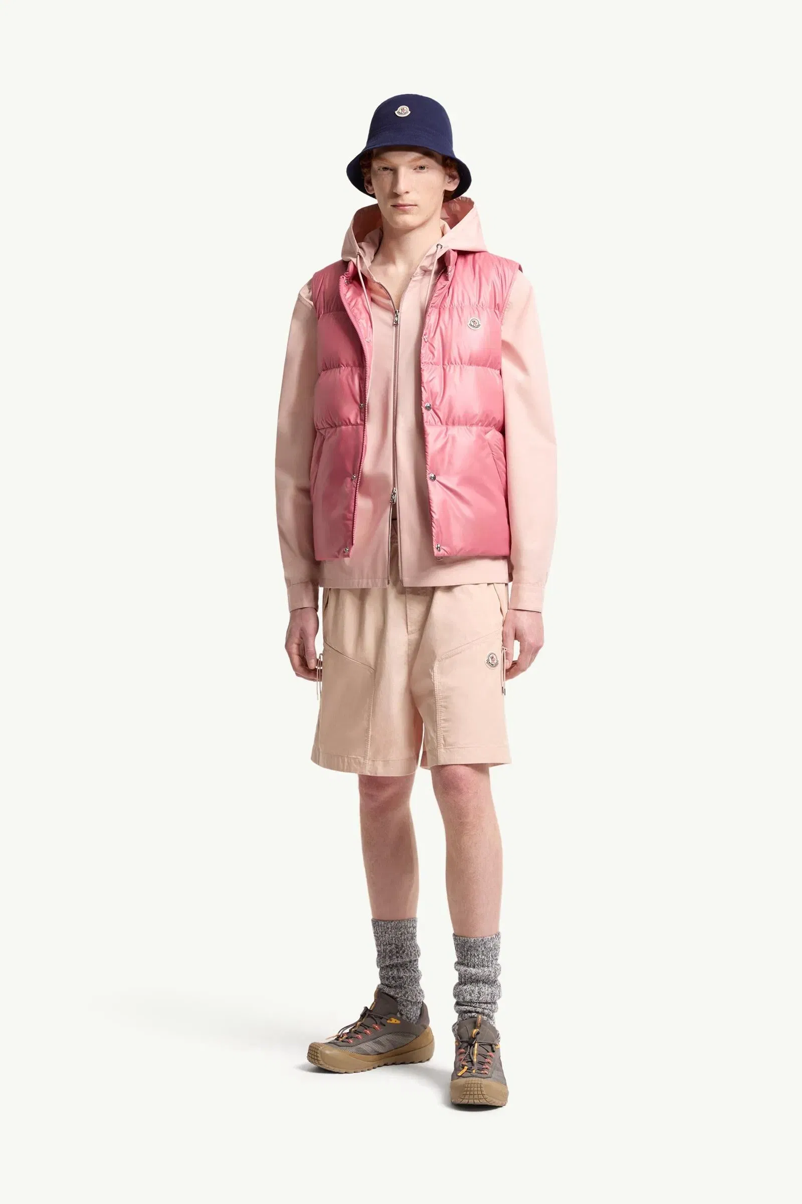 Moncler Cotton Poplin Bermuda Shorts Light Pink Light Pink