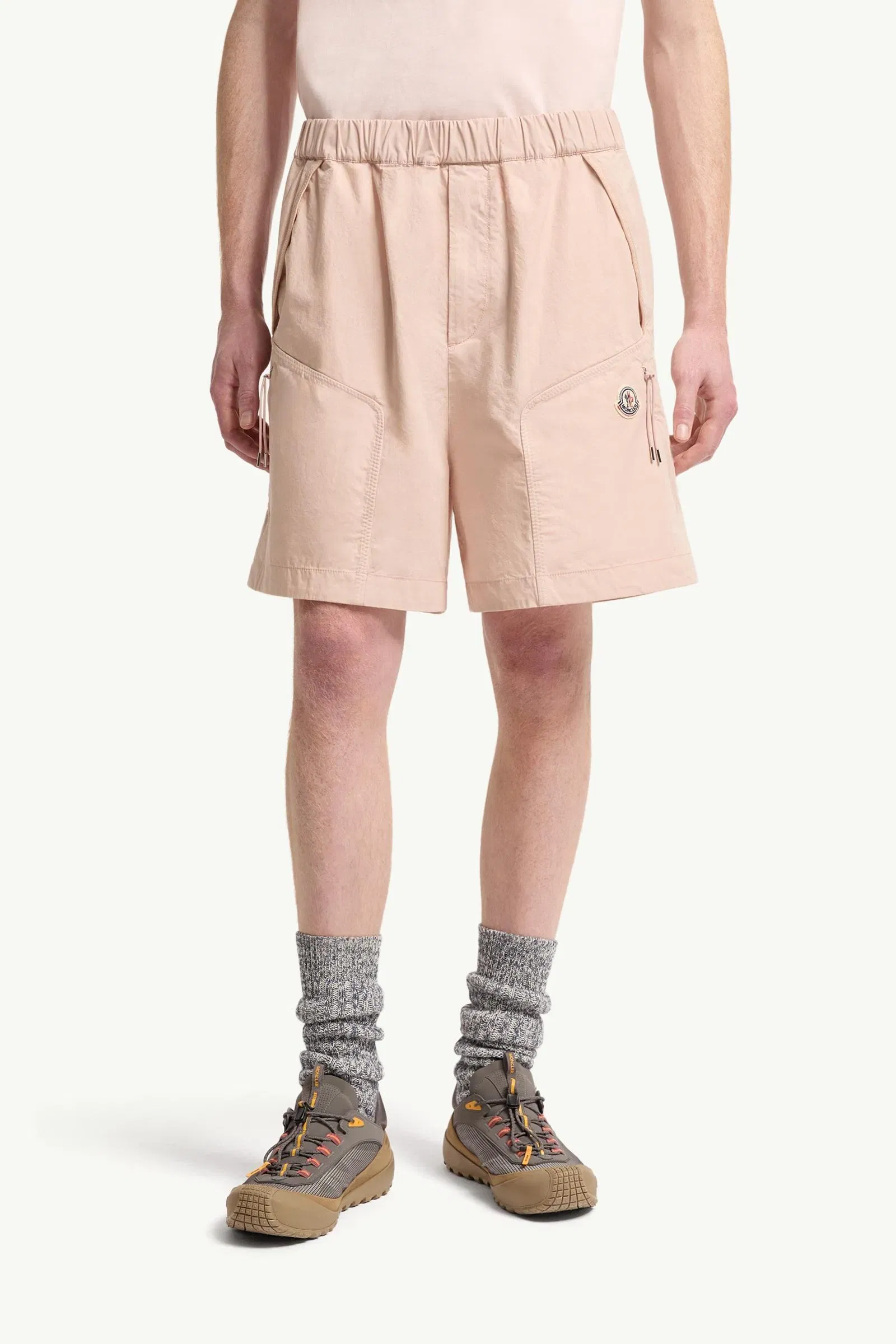Moncler Cotton Poplin Bermuda Shorts Light Pink Light Pink