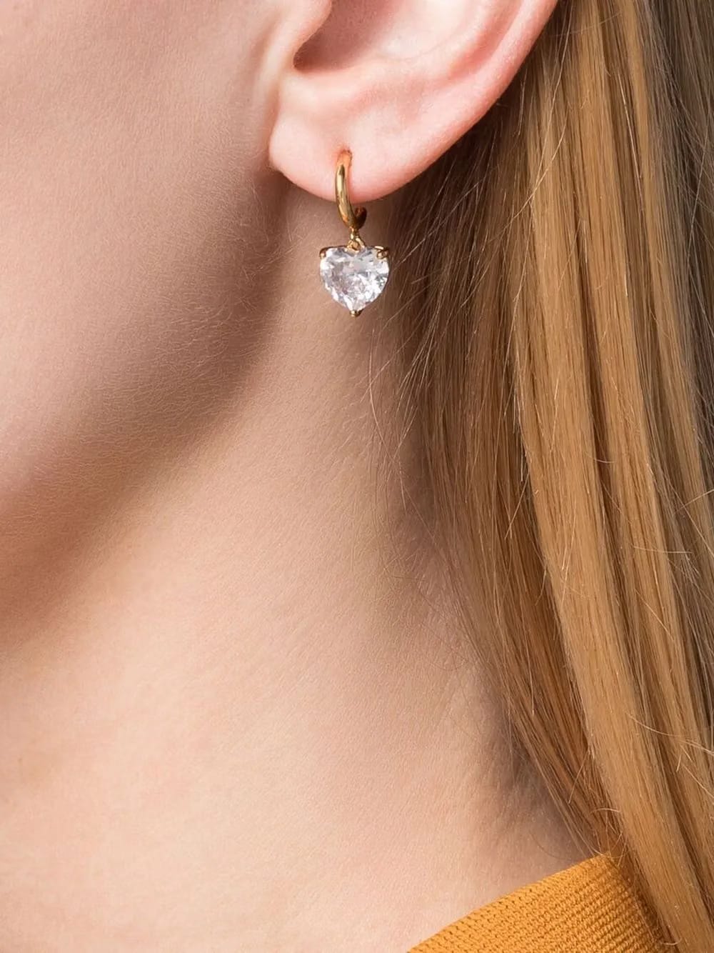 love heart huggie earrings