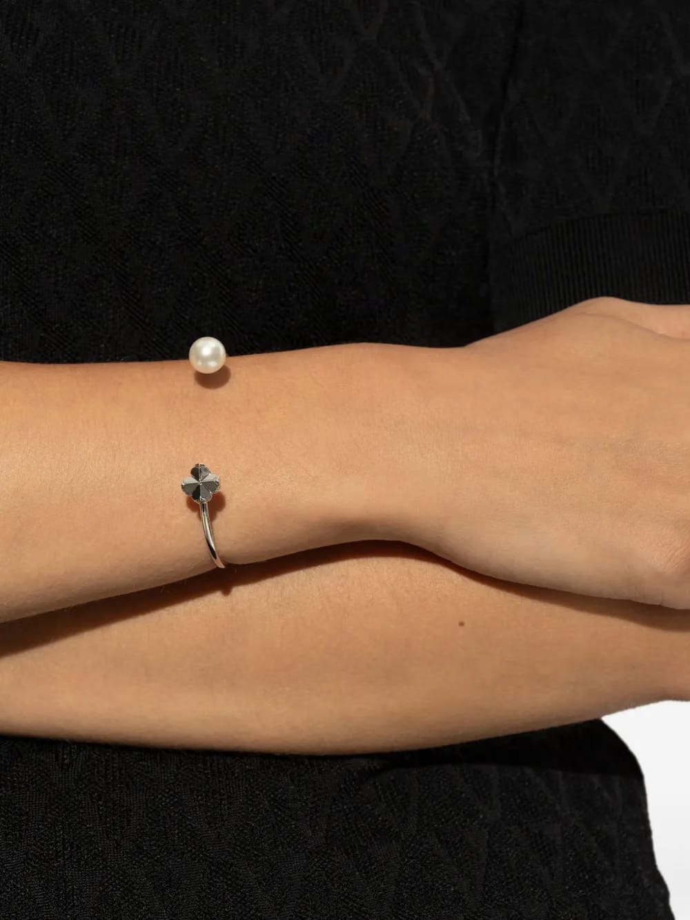 clover-motif cuff bracelet