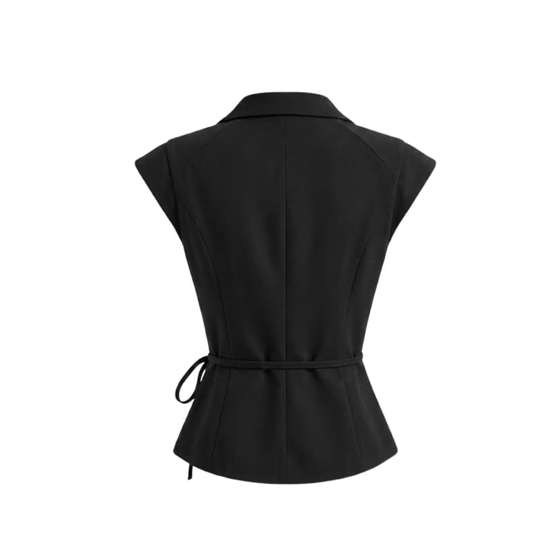 Elara Voss Aurelia Wrap Black Top