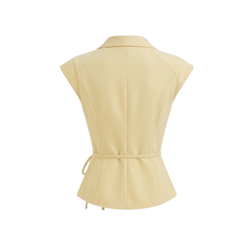 Elara Voss Aurelia Wrap Butter Yellow Top