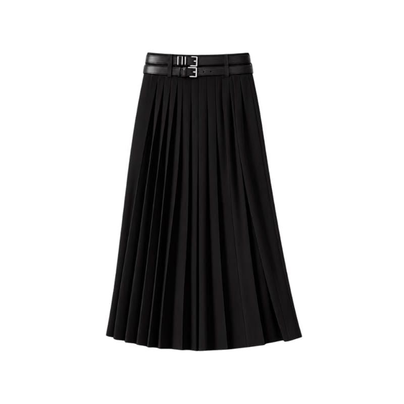 Elara Voss Heritage Noir Pleated Skirt