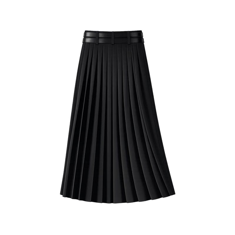 Elara Voss Heritage Noir Pleated Skirt