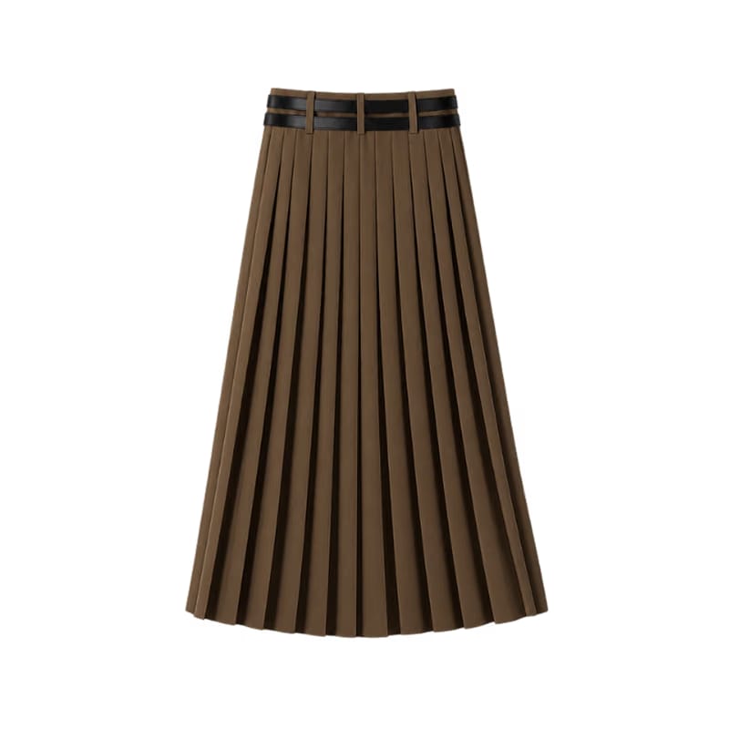 Elara Voss Heritage Walnut Pleated Skirt