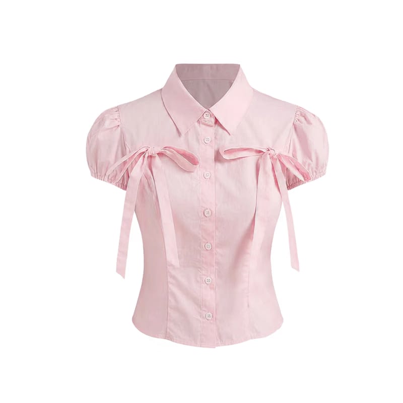 Elara Voss Juliette Tie Blush Shirt