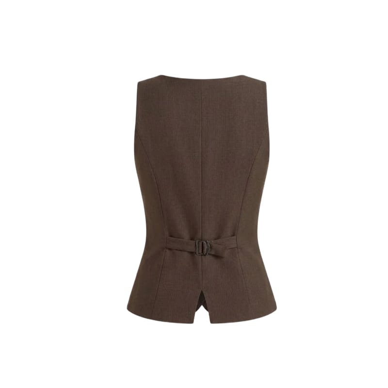 Elara Voss Margaux Tailored Cocoa Top