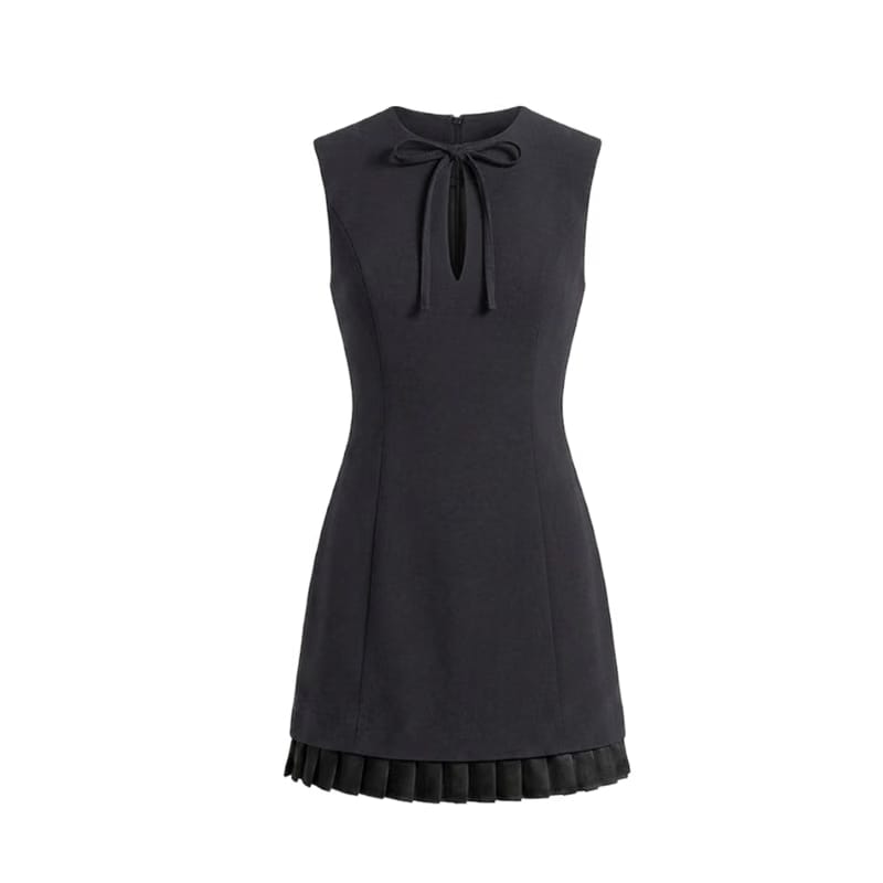 Elara Voss Noelle Bow Balck Dress