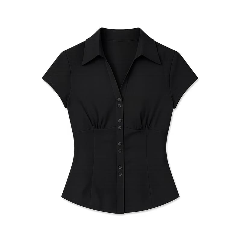 Margot Cinched Noir Black Shirt