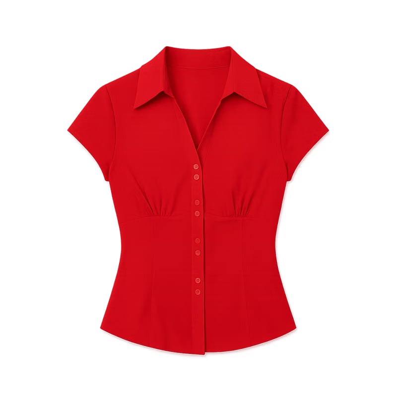 Margot Cinched Scarlet Red Shirt