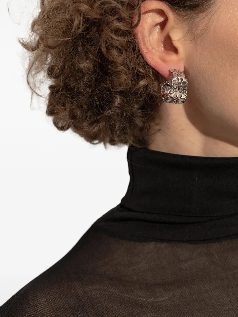 Flower Lace hoop earrings