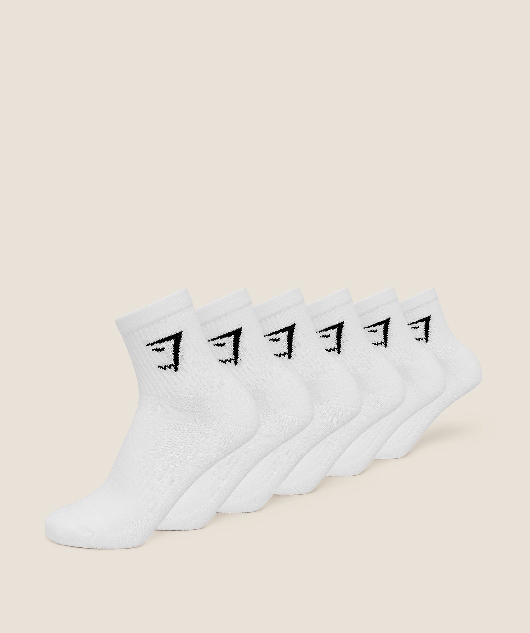 Gymshark Midi Socks 6Pk GS White