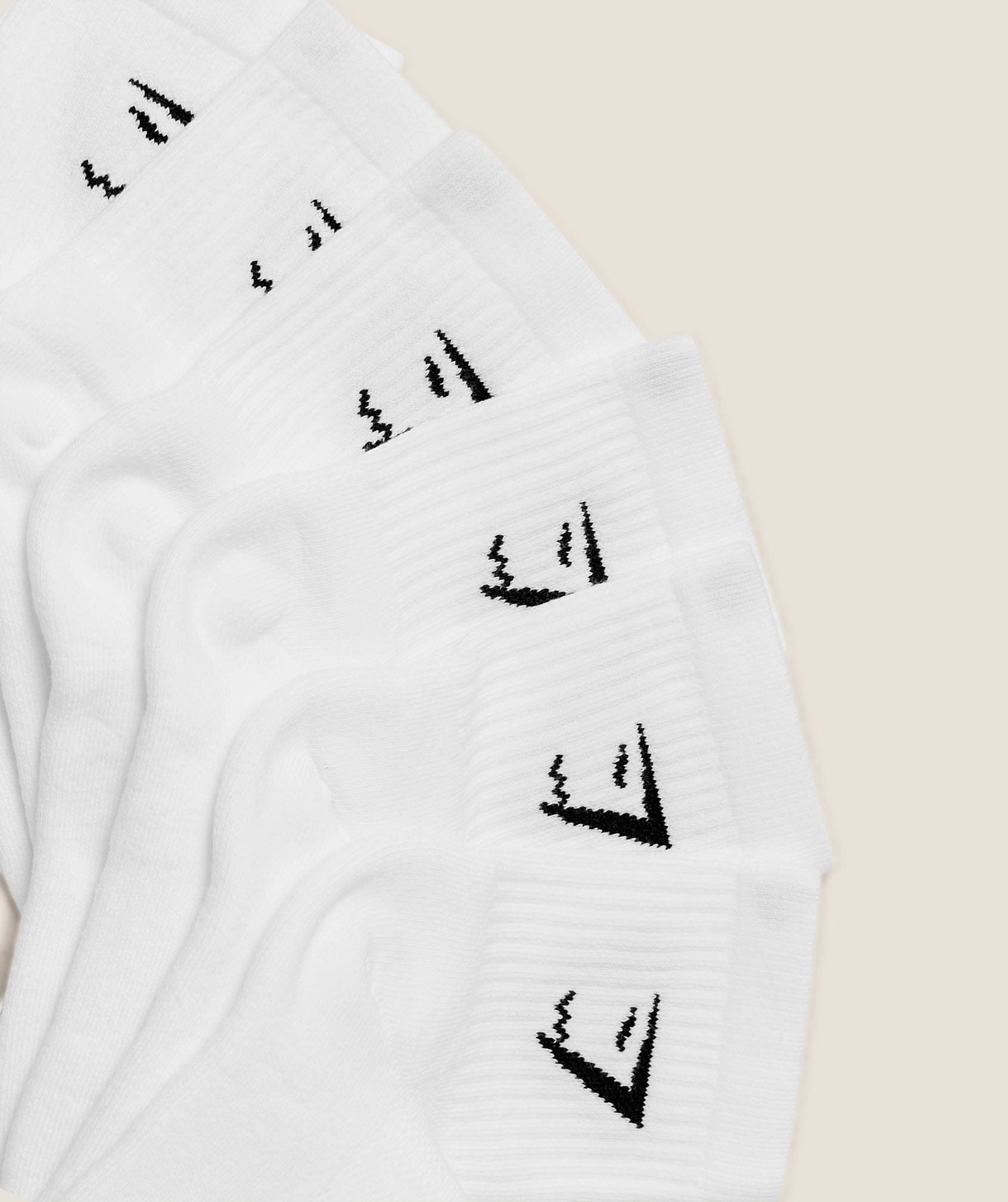 Gymshark Midi Socks 6Pk GS White