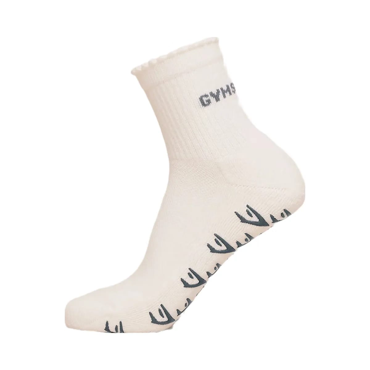 Gymshark Frill Pilates Midi Sock "Soft White Iron Blue"