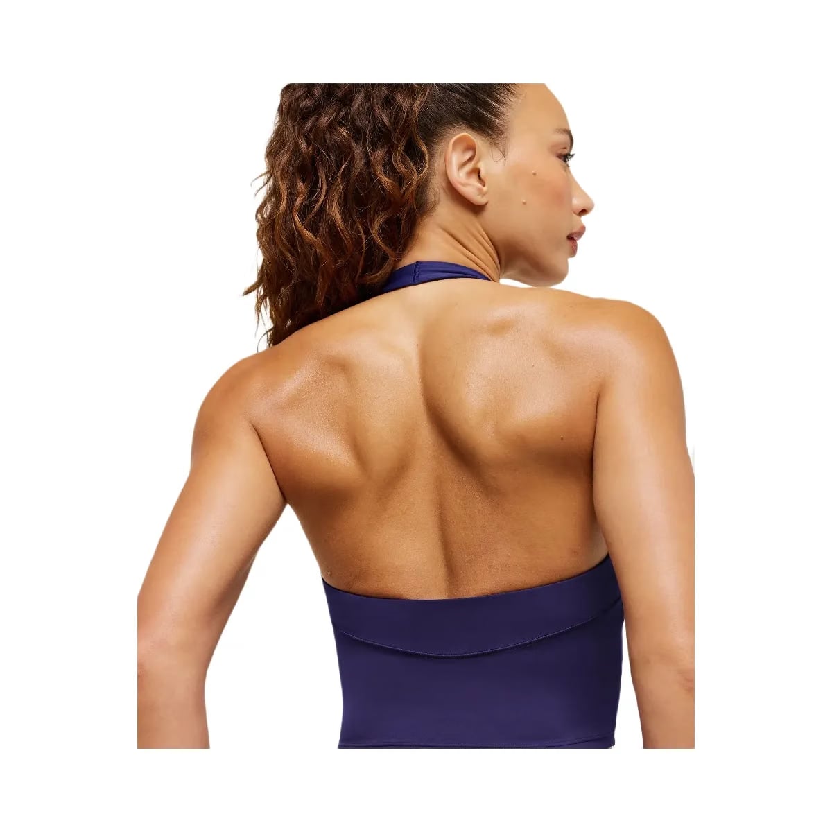 Gymshark Colour Block Halter Neck Tank With Shelf "Indigo Purple"