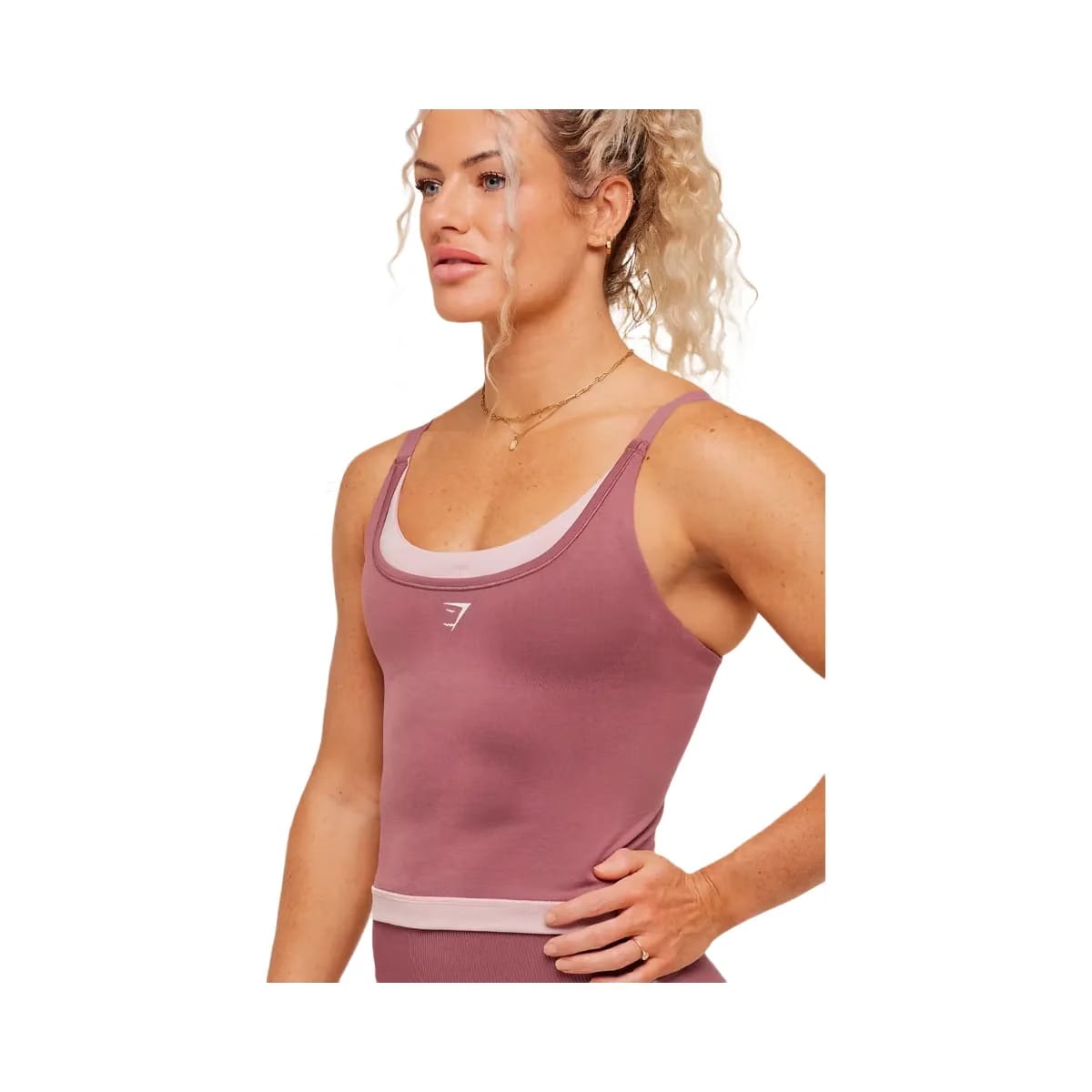 Gymshark Interval Seamless Midi Tank "Reset Pink Light Pink"