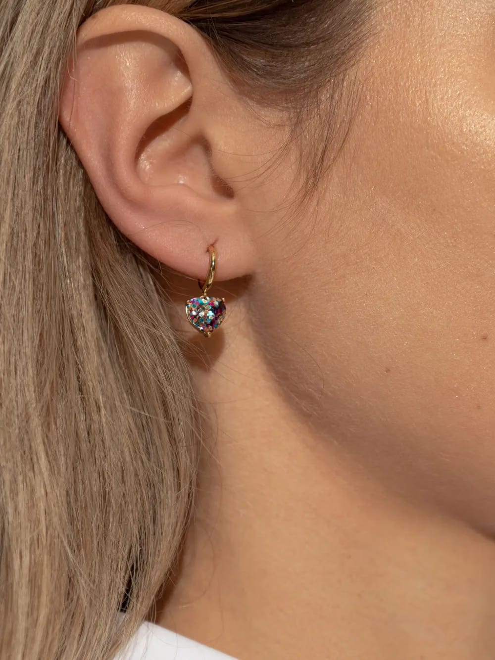 my love glitter heart earrings