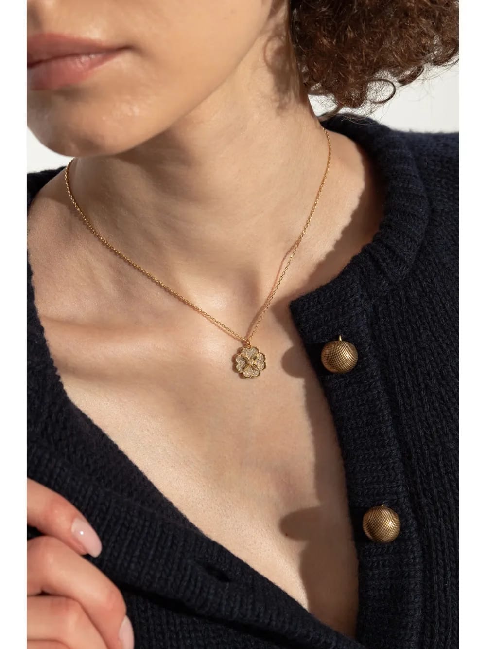 floral zirconium necklace