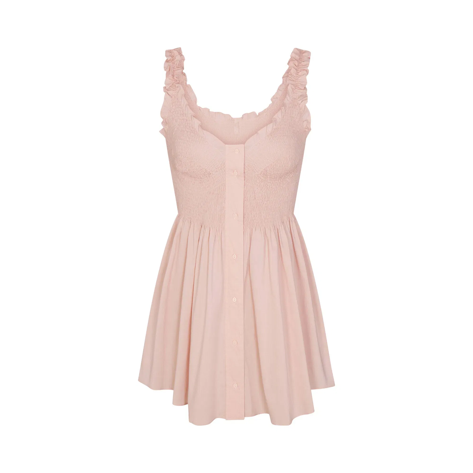 Poplin Apparel Mini Smocked Dress