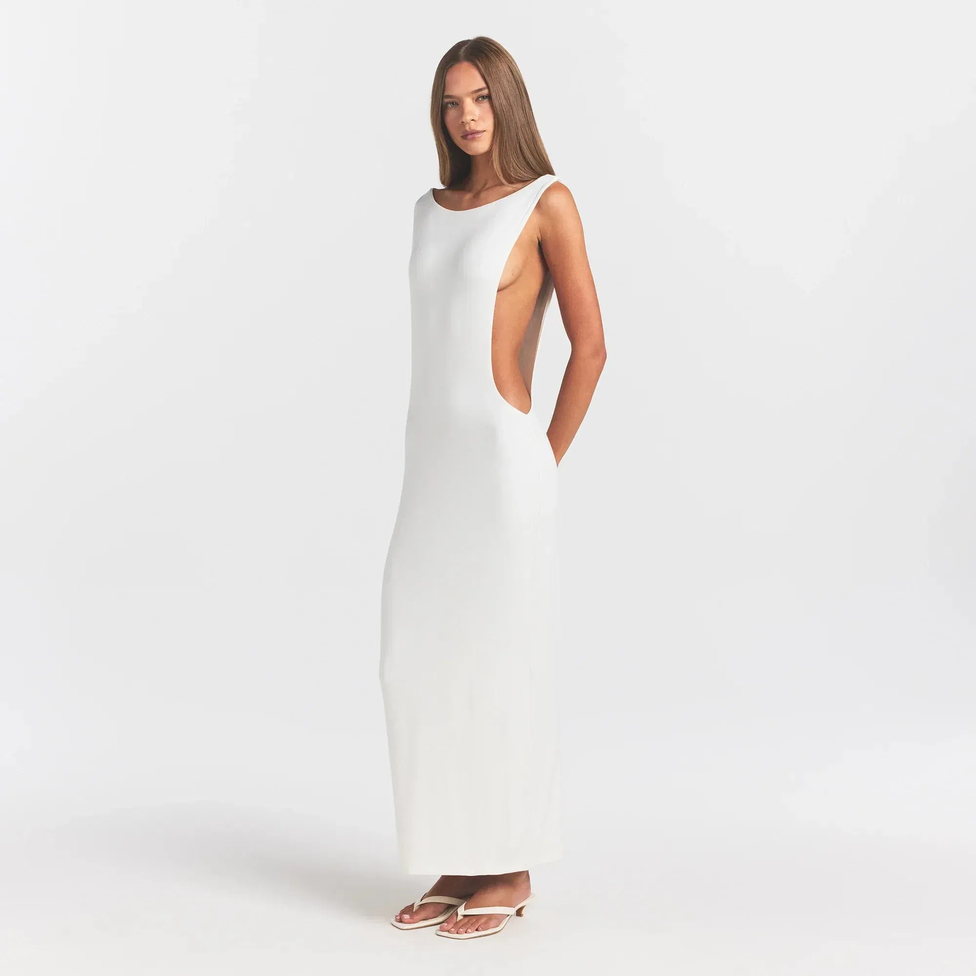 Smooth Layers Cut Out Long Dress