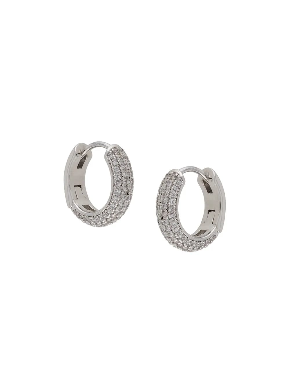 pave mini huggies earrings