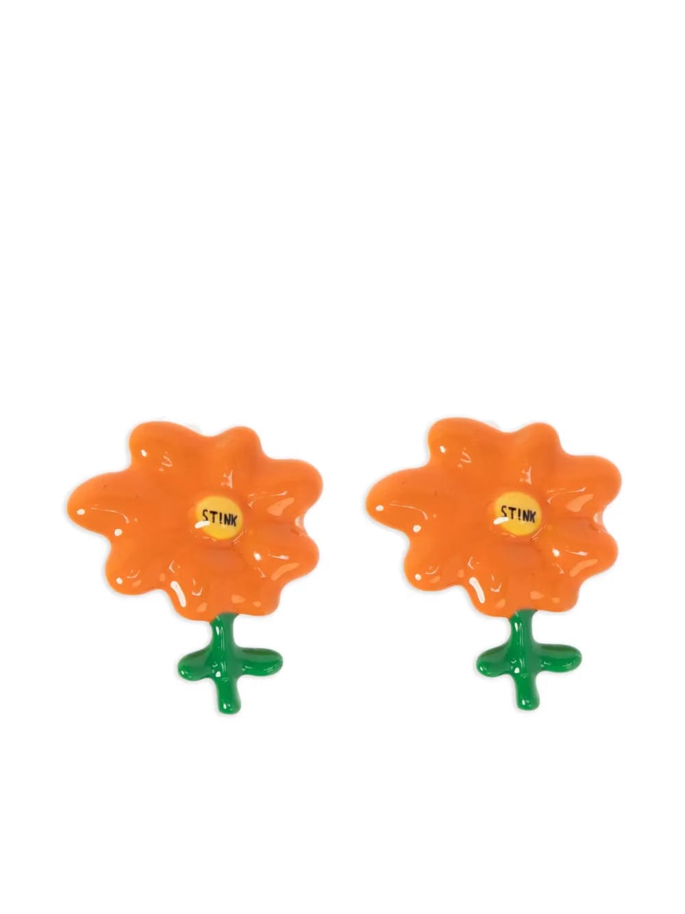 x David Shrigley Joy Flower stud earrings