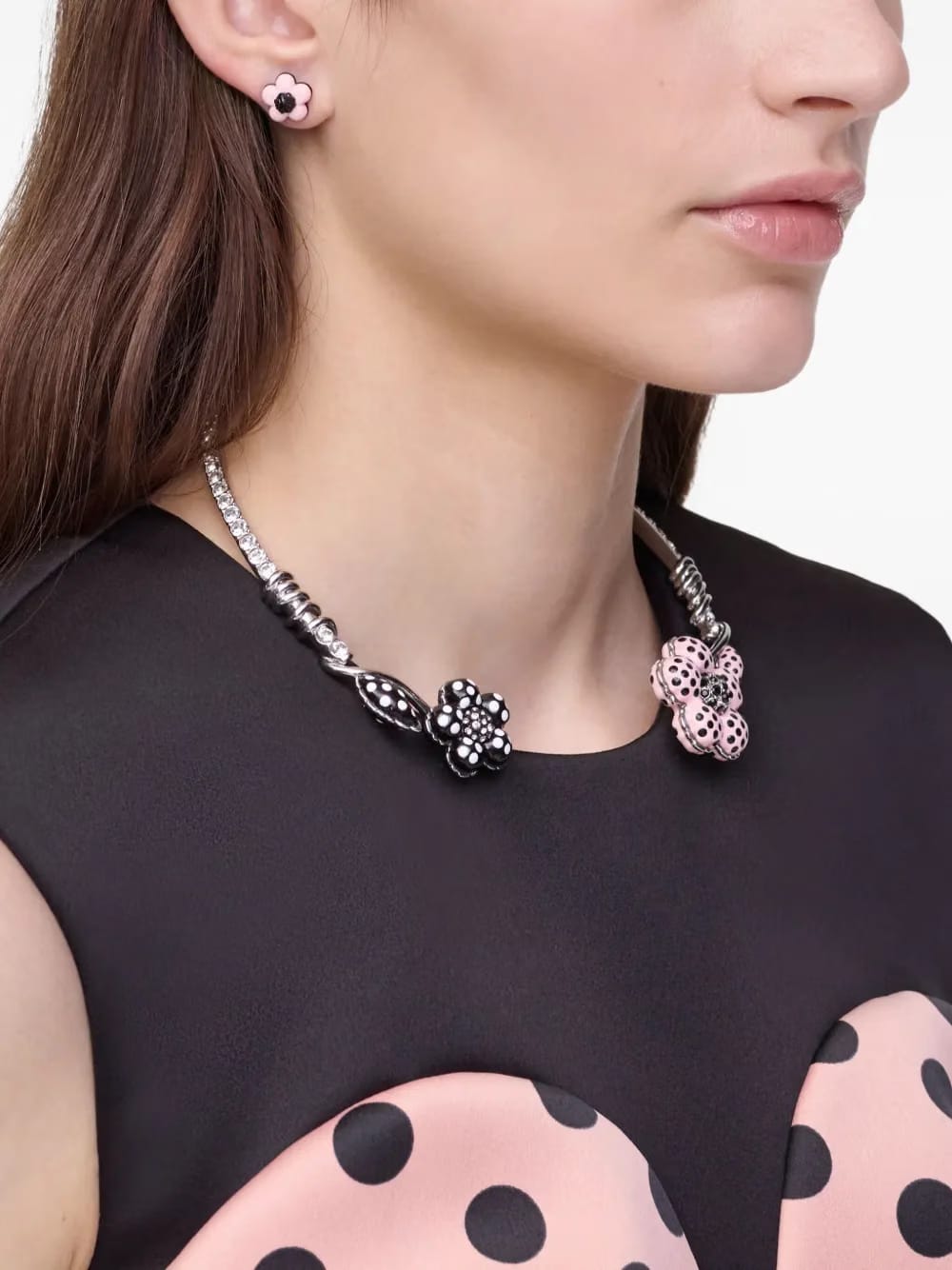 crystal-embellished flower necklace