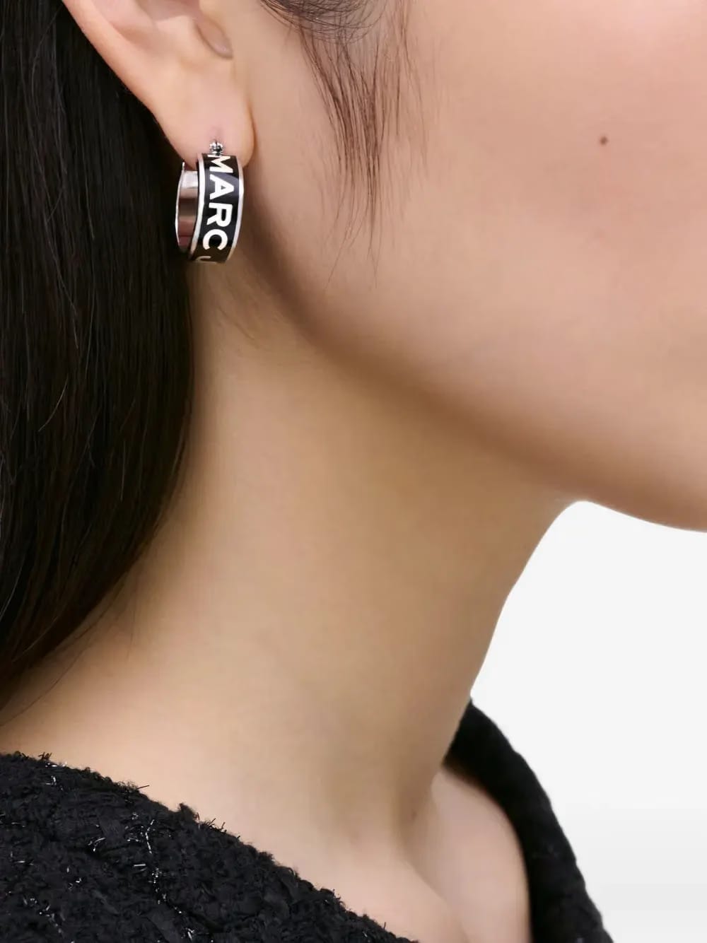 The Button Enamel Logo Hoop earrings