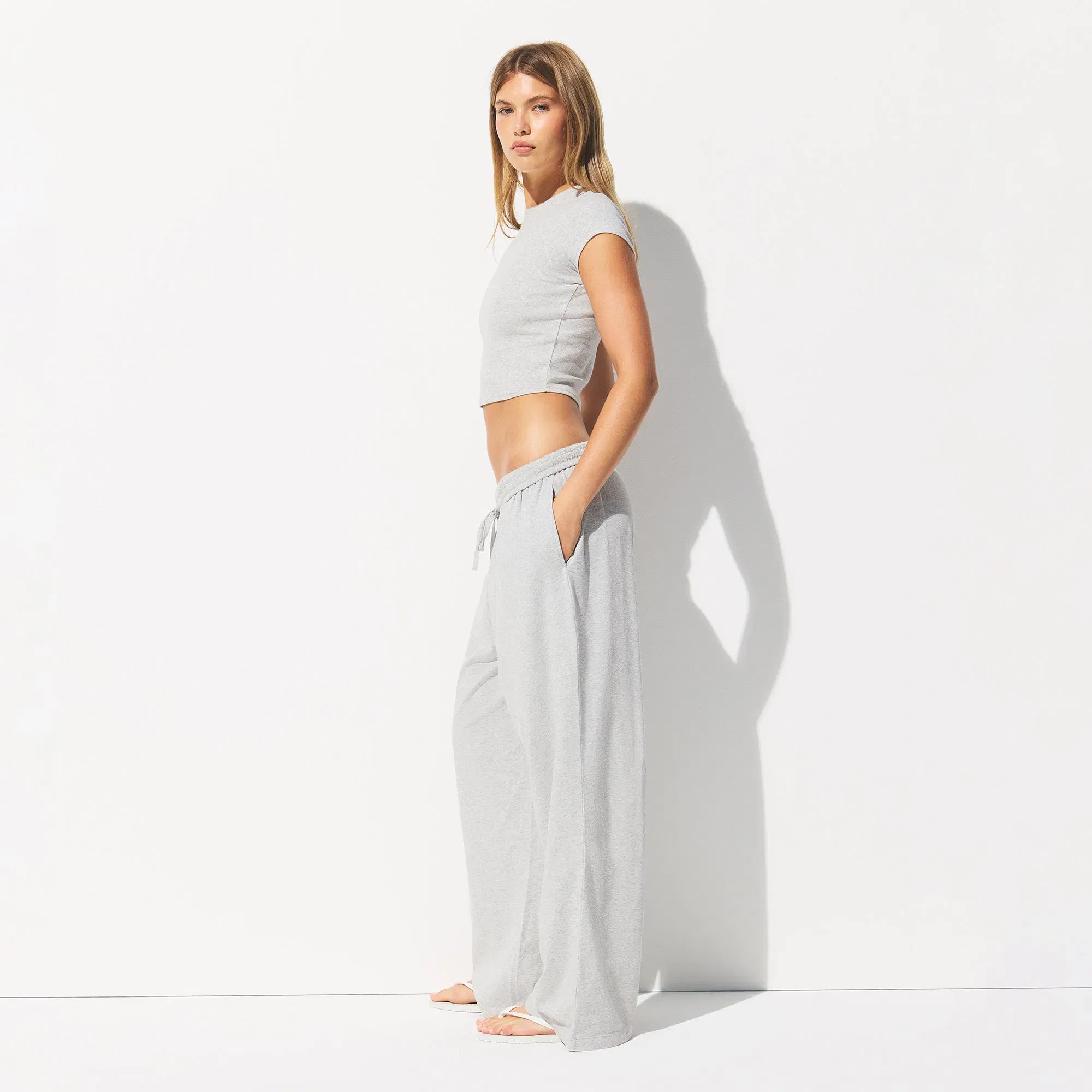 Cotton Jersey Wide Leg Pant