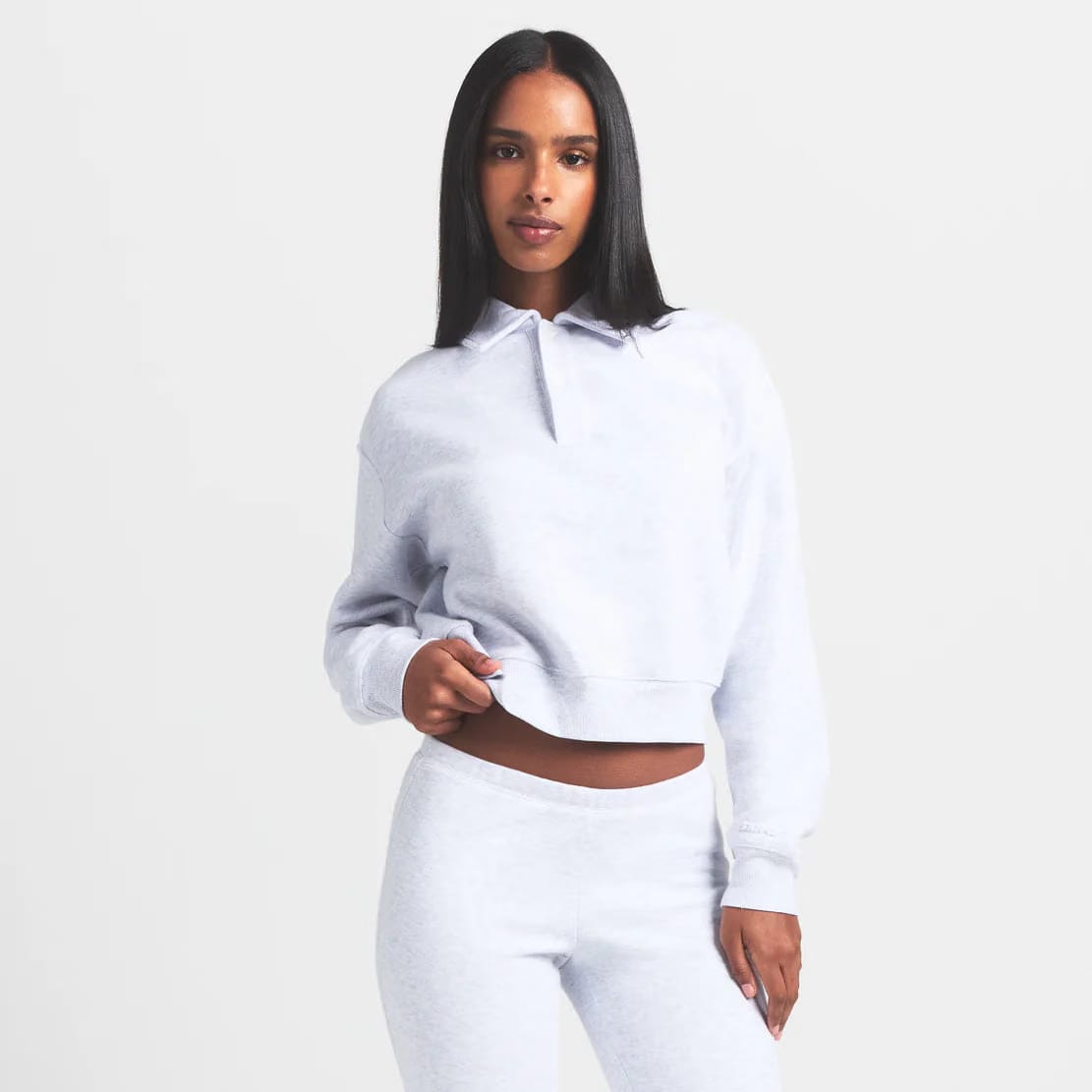 Cotton Fleece Polo Sweatshirt