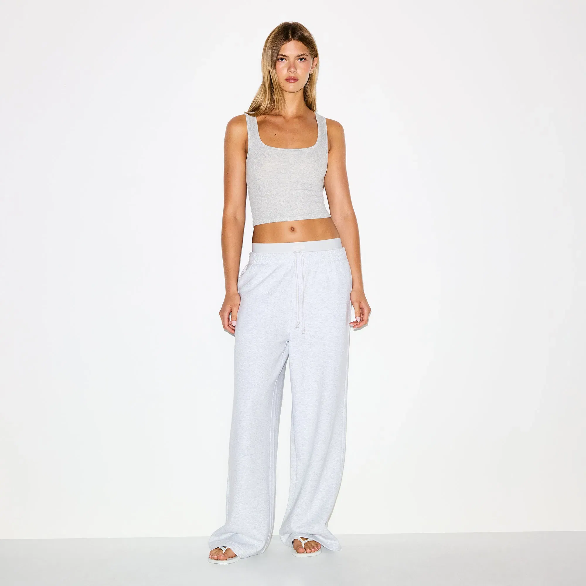 Cotton Fleece Oversized Double Waistband Pant