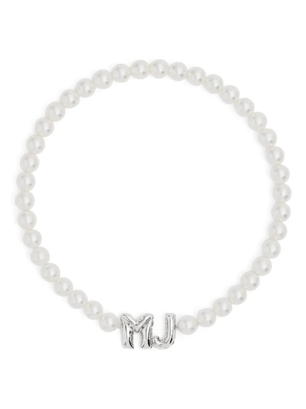 MJ logo-lettering pearl necklace