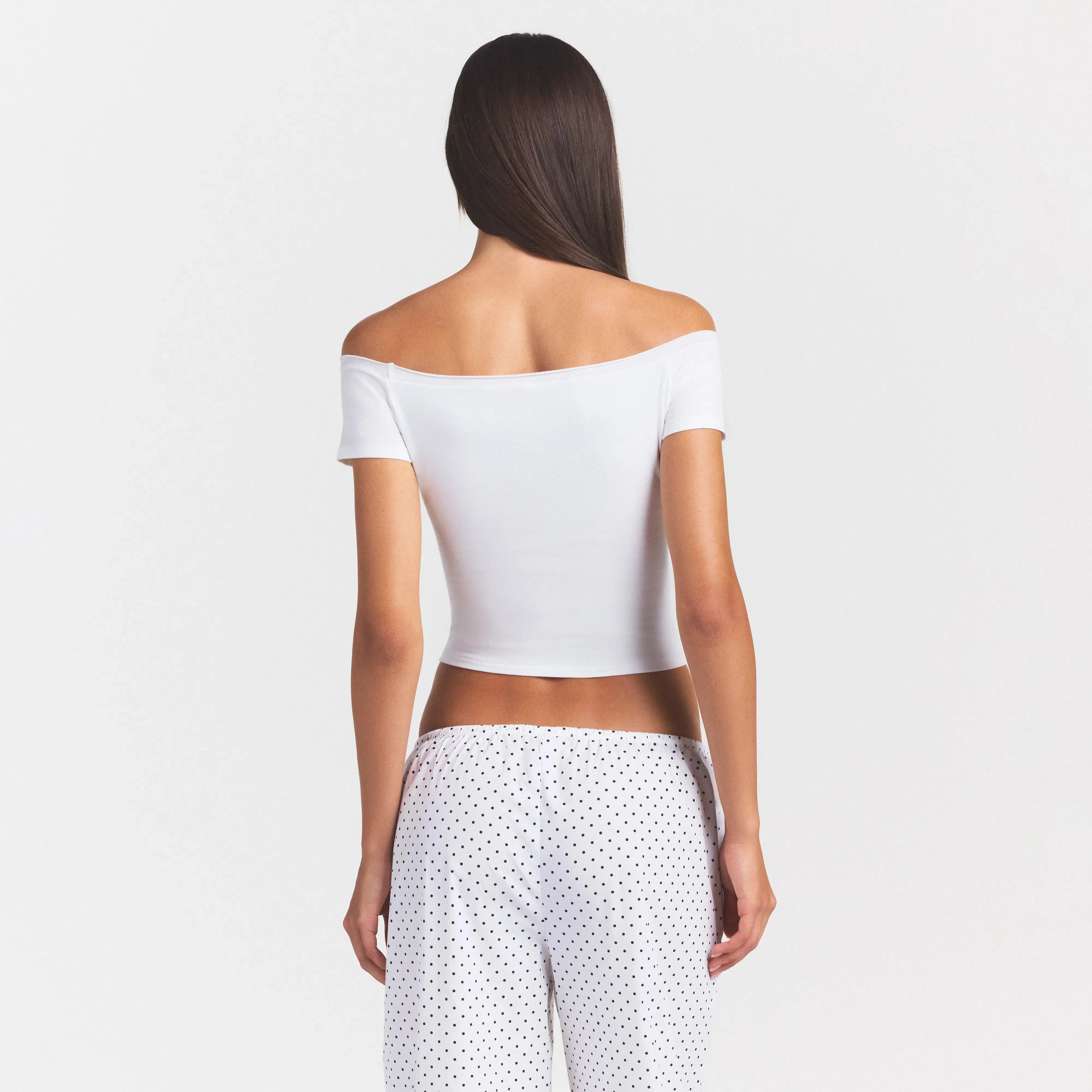 Cotton Jersey Off the Shoulder Top