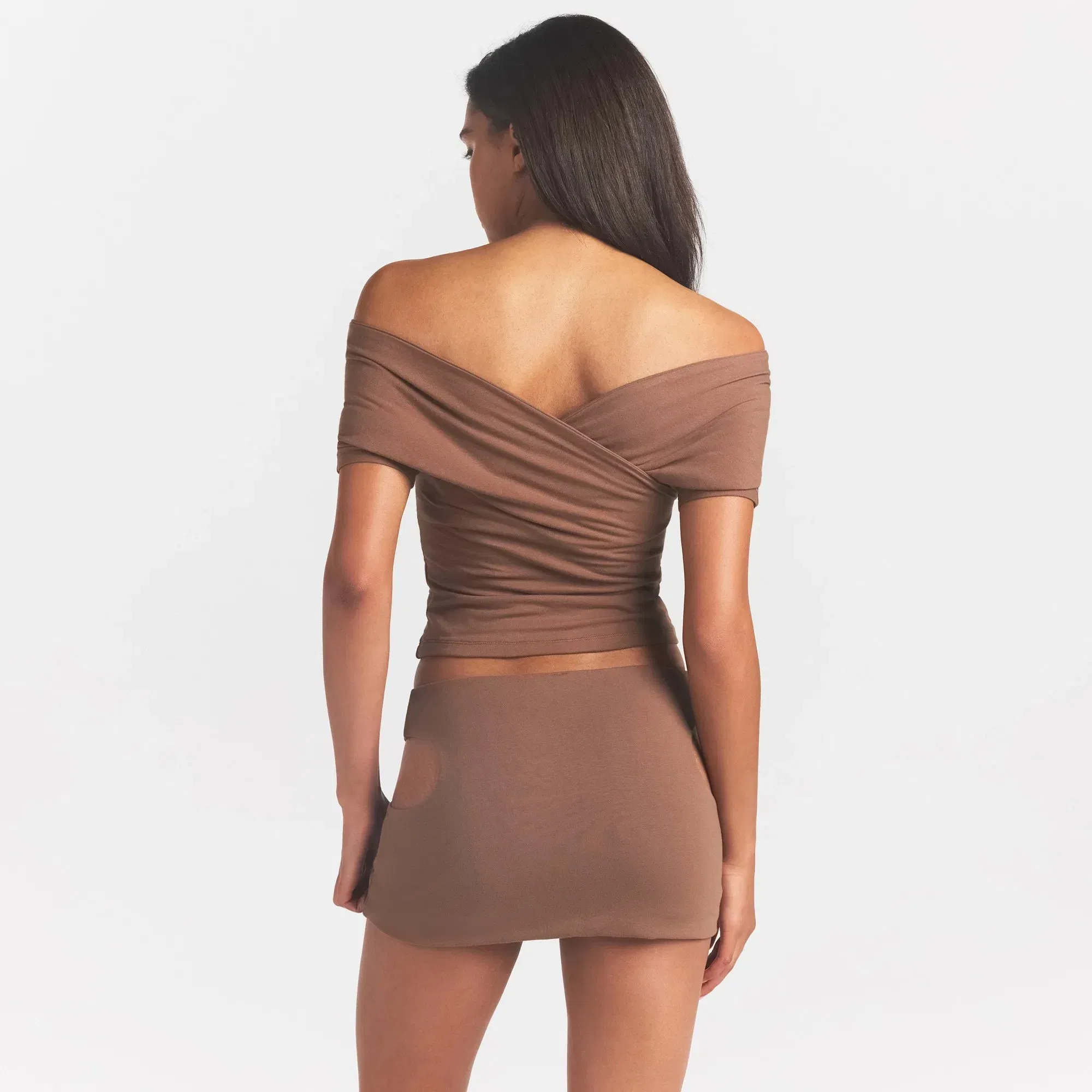 Cotton Jersey Cut Out Mini Skirt