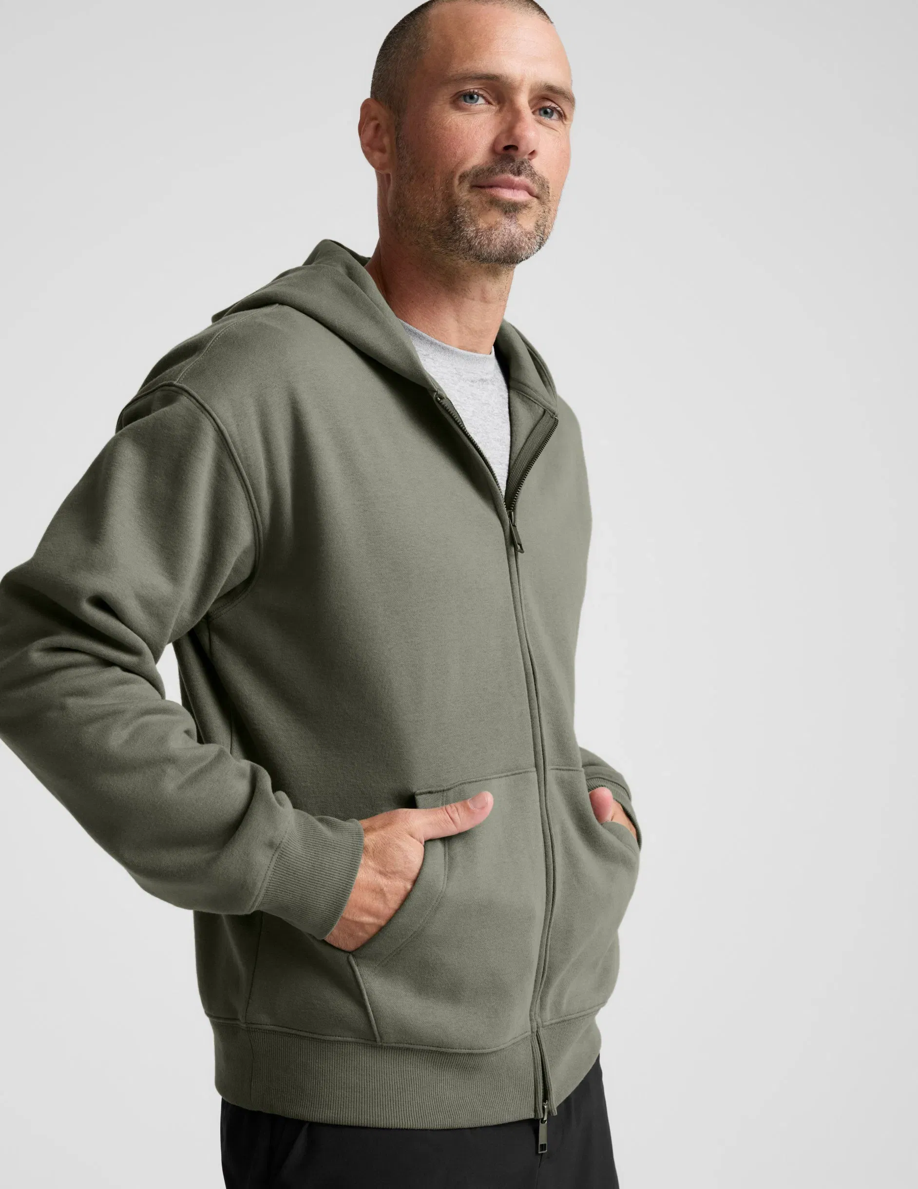 Beyond Yoga LuxeFleece Mens Full Zip Hoodie